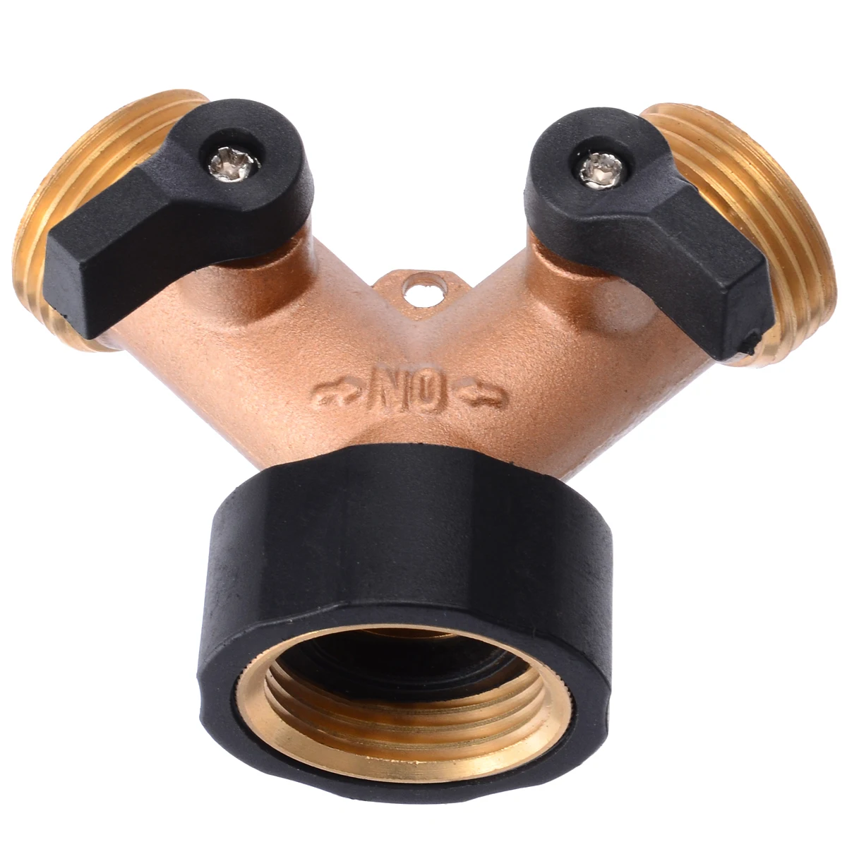 1pcs Mayitr Hose Pipe Splitter 3/4 Inch Brass 2 Way Valve Splitter Hose Pipe Adapter Connector Tap Gardening Irrigation Tools