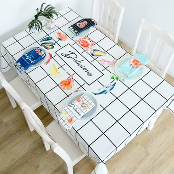

Modern Minimalist Seafood Waterproof Tablecloth Fabric Tablecloth Rectangular Tablecloth Restaurant Coffee Table Tablecloth 5