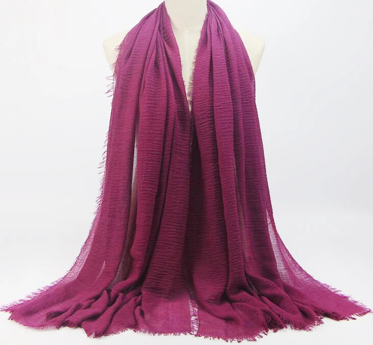 40 однотонных цветов мягкий хлопковый пеньковый легкий пастельный льняной хиджаб мусульманский шарф из вискозы шарф простые Цветные Шарфы(180 см - Цвет: Style-21