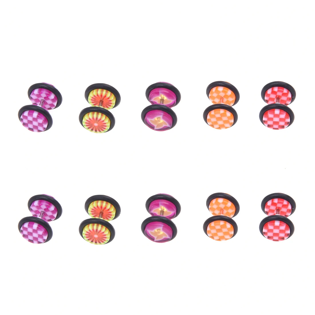 

10 x Acrylic ear piercing multicolor