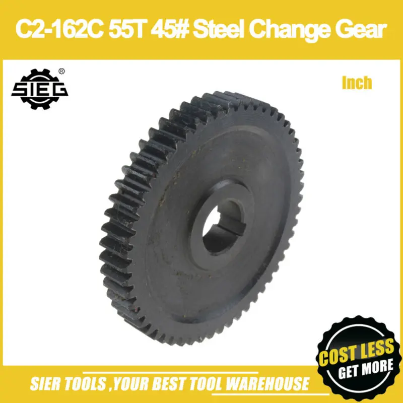 

Free Shipping!/C2-161C Inch 55T 45# Steel Change Gear/SIEG C2/C3 M1 55T Change Gear/Inch Type