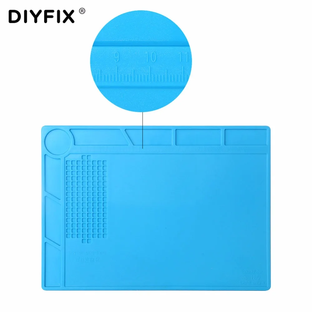 DIYFIX 35x25 см теплоизоляция силиконовый коврик Электрический BGA паяльная ремонтная станция техническое обслуживание платформа с винтом расположение коврик