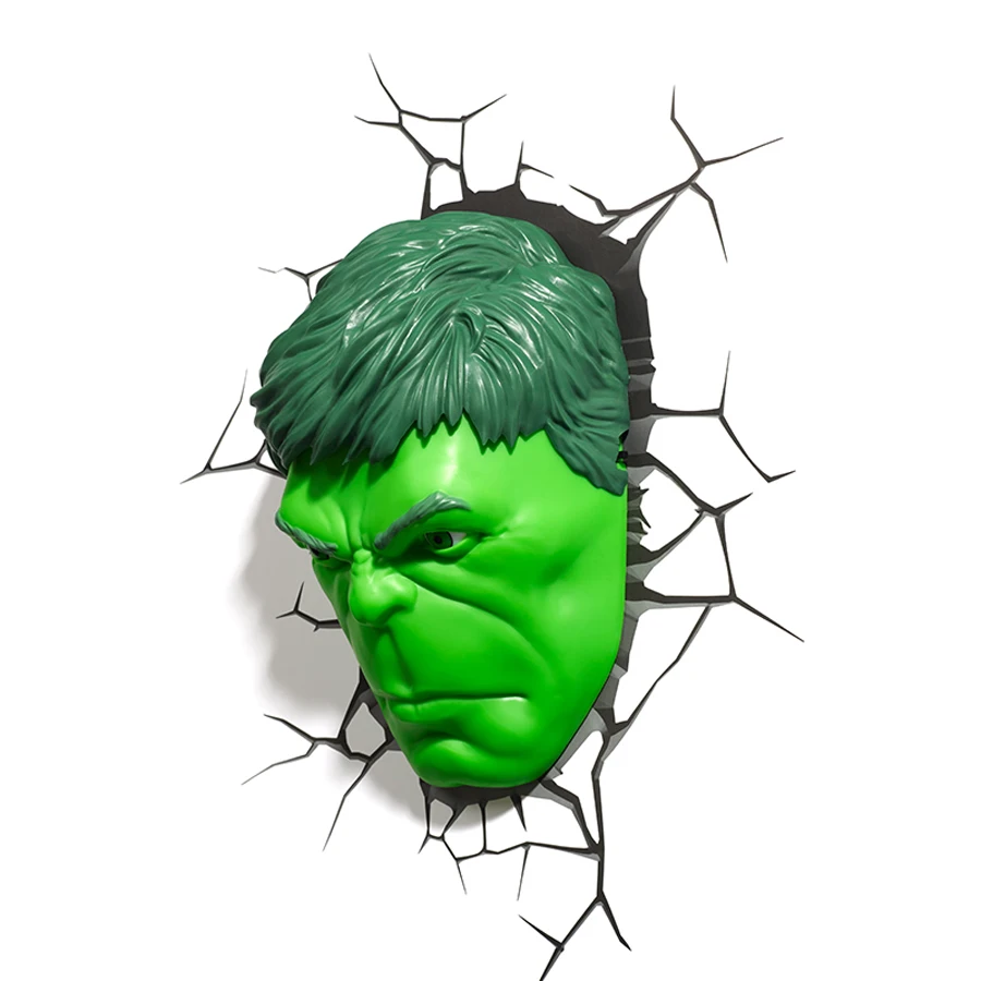 2016 Avengers Alliance Hulk modeling 3D Wall Lamp Creative LED Night Light for Bar Store Kids Bedroom Decoration