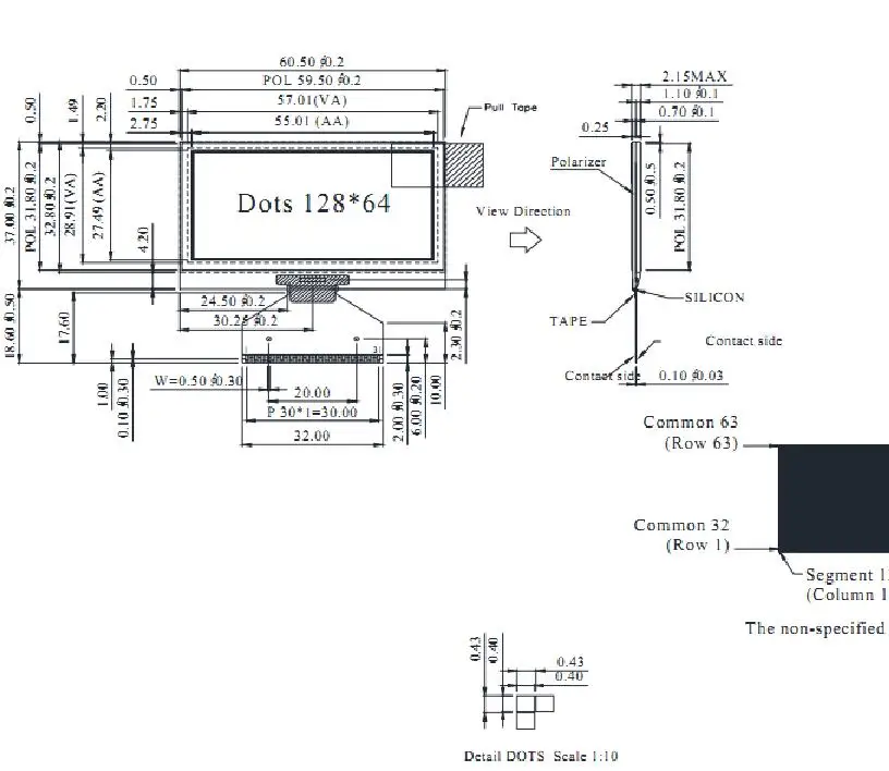 NoEnName_Null 2,4 дюймов, cog желтый OLED экран SSD1305Z Привод IC 128*64 SPI/iec/параллельный интерфейс