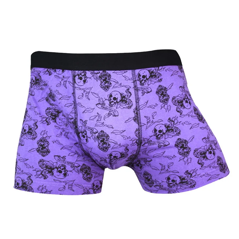 Laamei Cute Printed Male Underwears Homme Soft Skull Flat Loose Men