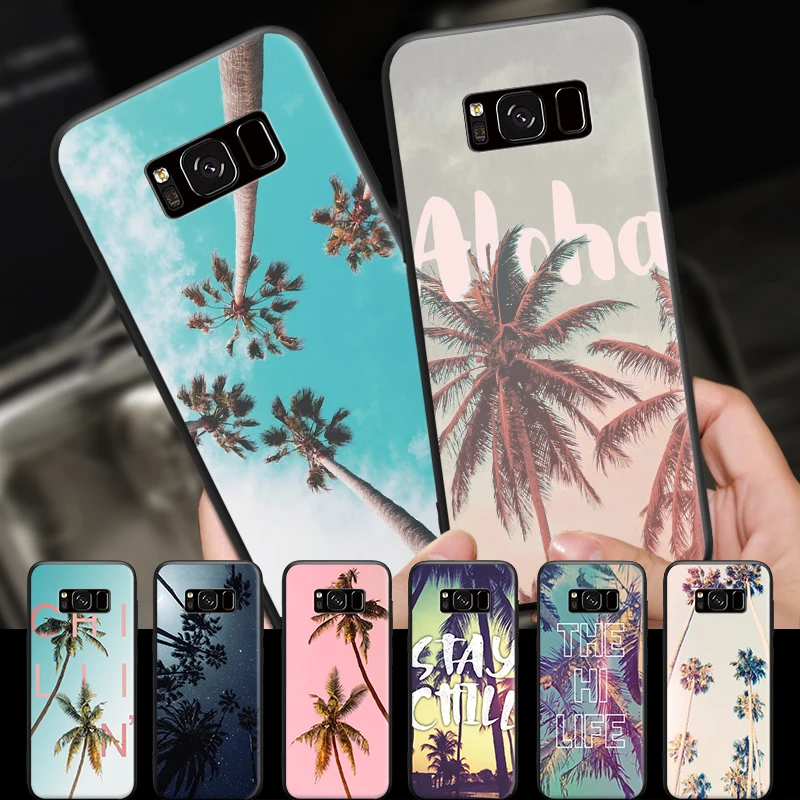 

Delightful Summer coconut tree Pattern For Samsung Galaxy S6 S7 Edge S8 S9 Plus Note 3 4 5 8 9 Hard Phone Case