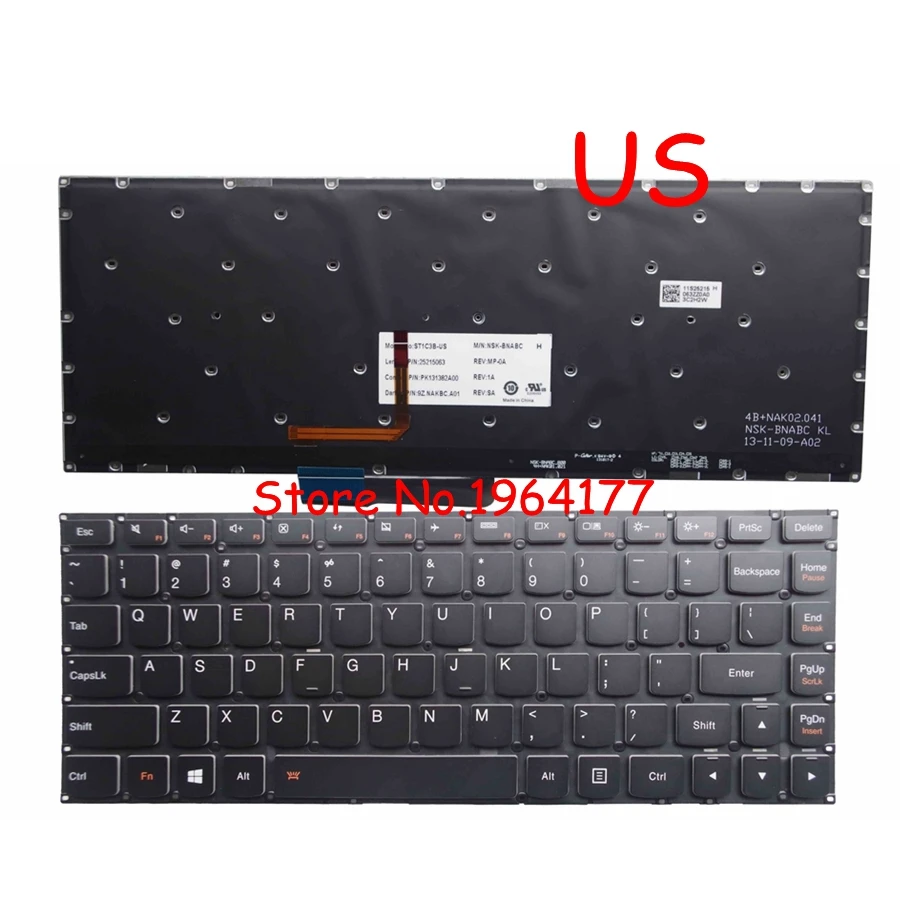 Английская клавиатура для ноутбука lenovo Ideapad yoga 2 13 14 yoga 2 13 U31 английская клавиатура с подсветкой(не подходит для йоги 2 Pro