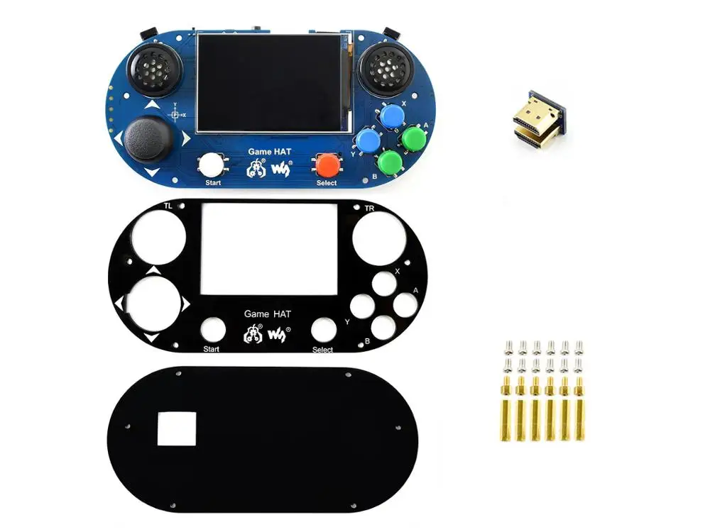 Игровая приставка/игровая шапка для Raspberry Pi A+/B+/2B/3B/3B+, 3,5 дюймовый ips экран, 480*320 пикселей. 60 кадров, встроенный динамик, разъем для наушников