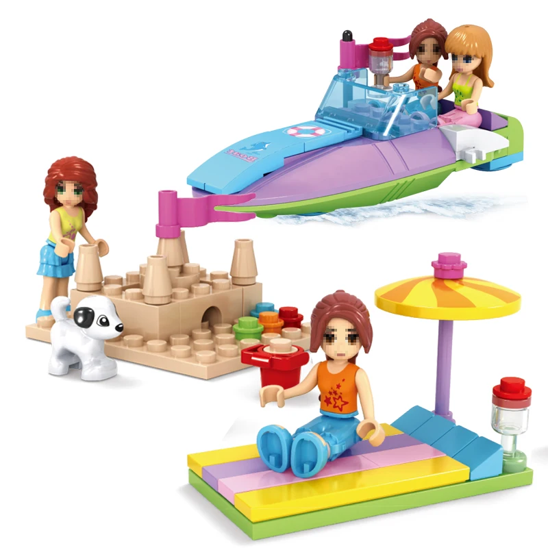

Zhorya 96PCS Friends Girls Series Building Blocks Brick Boats Pet Dog Legoing Model Building Kit Educational Toys for Children