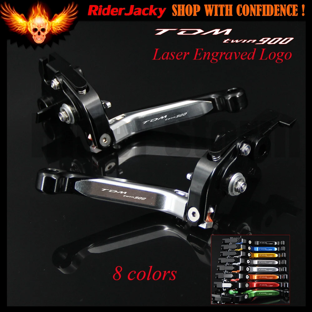 

Sliver&Black Laser Logo For Yamaha TDM900 TDM 900 2012-2014 2013 CNC Adjustable Folding&Extendable Motorcycle Brake Clutch Lever