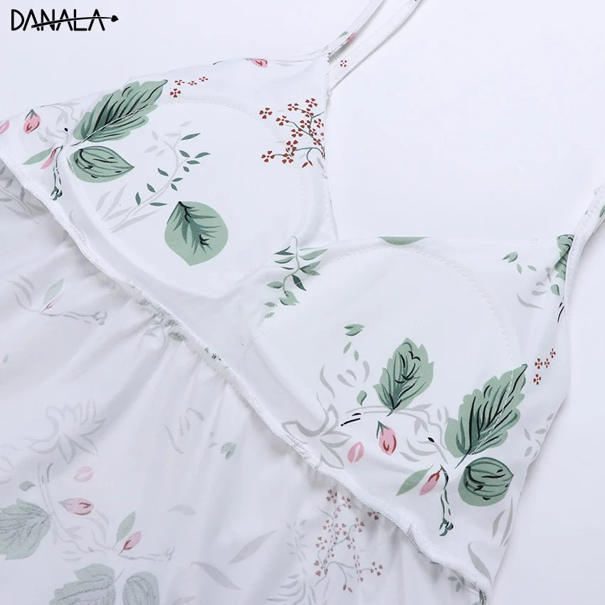 Женский пижамный комплект с шортами DANALA летняя Пижама без рукавов цветочным