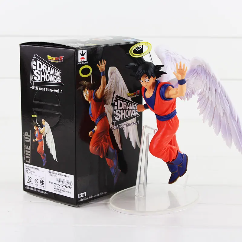 

19cm Anime Dragon Ball Z Figure Toy Goku Dramatic Showcase Flying Gokou Angel DBZ Collectible Model Doll