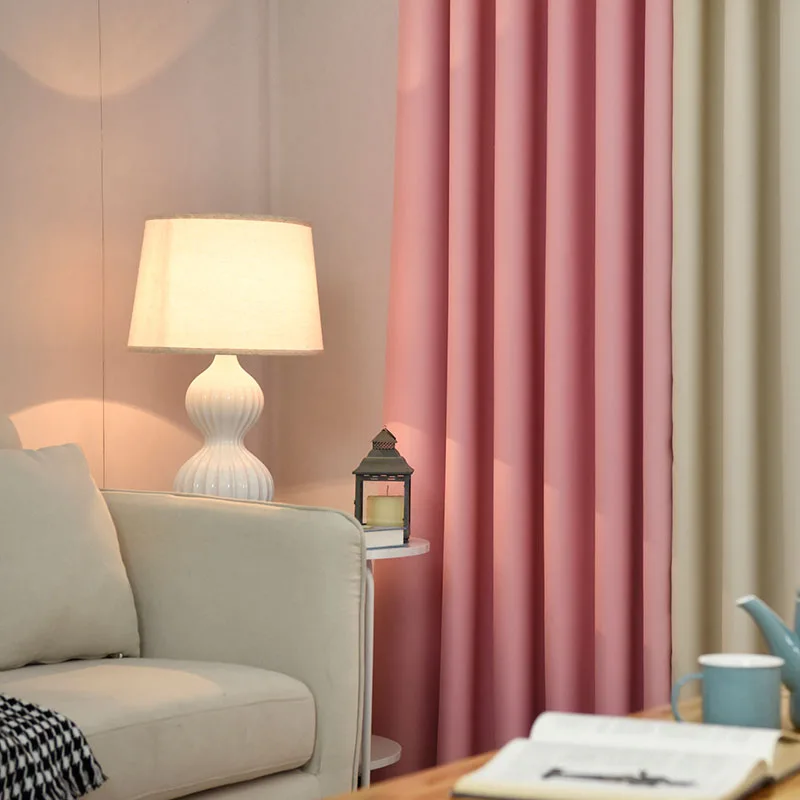 Шторы в комнату шторы на окно декоративные blackout curtains нитевые шторы на окно гардина шторы портьеры блэкаут шторы для гостиной детской окна - Цвет: pink and cream