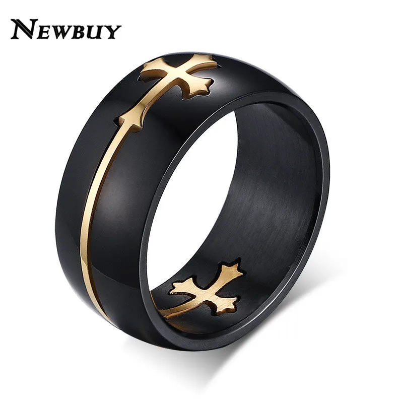Buy NEWBUY Fashion Separable Cross Ring for Men Black