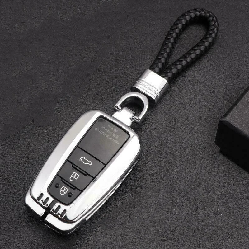

For 2019 Toyota RAV4 Car Key Case Storage Portable FOB Smart Silver Accessories