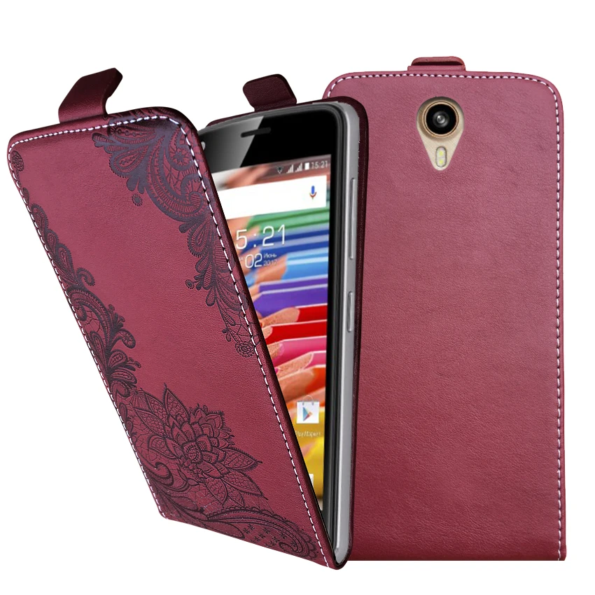 Кожаный чехол-книжка для телефона с 3D стереозвуком и бабочкой Prestigio Muze B7 PSP7511 DUO |