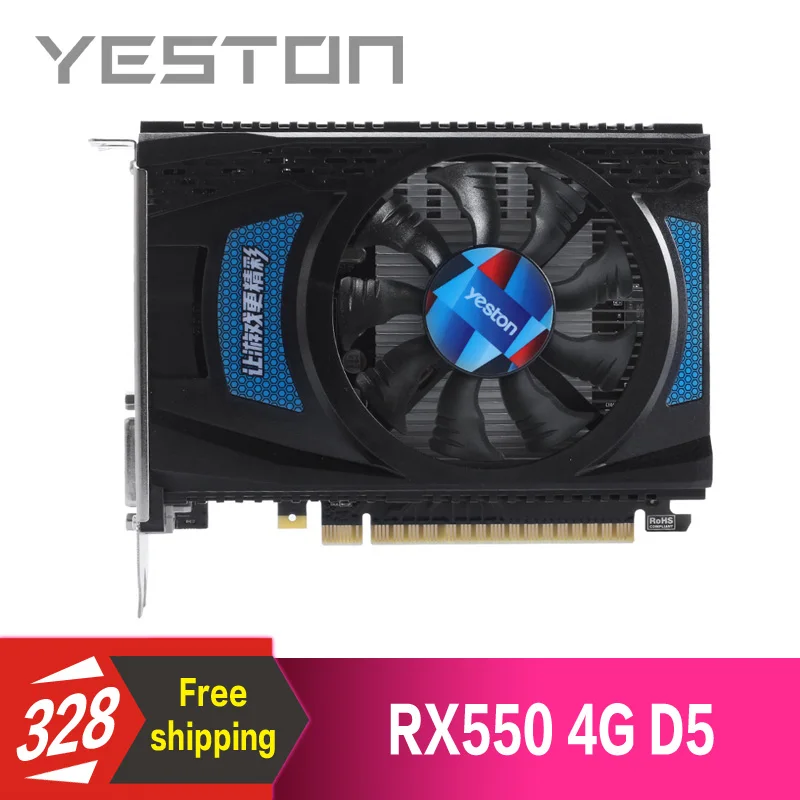 Yeston Radeon RX550 4GB GDDR5 PCI Express 3.0 DirectX12 video gaming