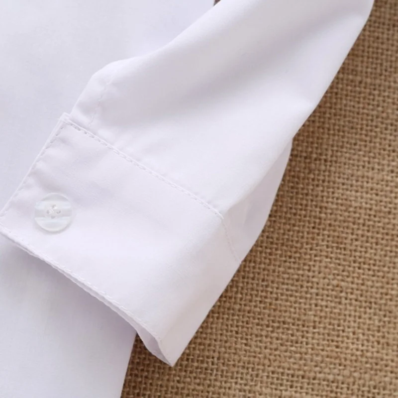 lace cotton solid White baby kids boys Blouse white shirts with long sleeves for children boys christmas gift