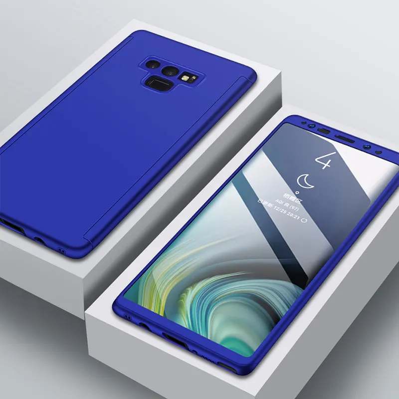 360 противоударный чехол для телефона для samsung Galaxy S10 S9 S8 плюс S10E S7 Edge Note 8 9 M10 M20 M30 M40 A10 A20 A30 A40 A50 A60 A70 - Цвет: Blue