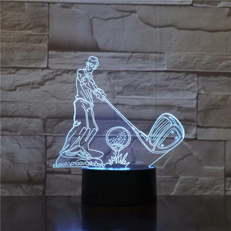 

3d-лампа для гольфа и спорта, светодиодный ночсветильник с USB, RGB-подсветильник ка, светящаяся настольная лампа, рождественские подарки для детей, украшение для дома AS1612
