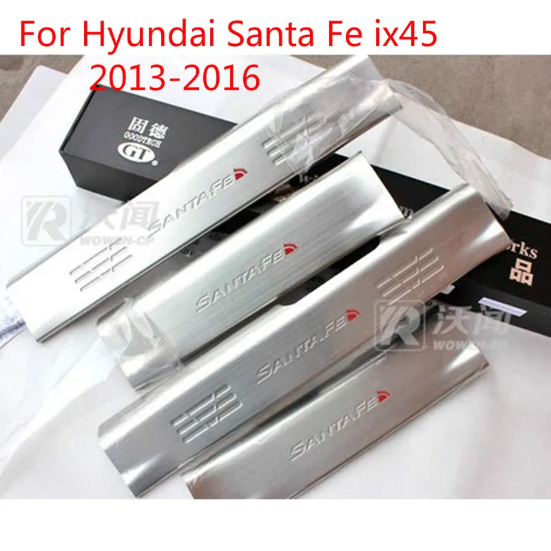 

High quality stainless steel internal Scuff Plate/Door Sill For Hyundai Santa Fe ix45 2013-2016 Car-styling Car-covers