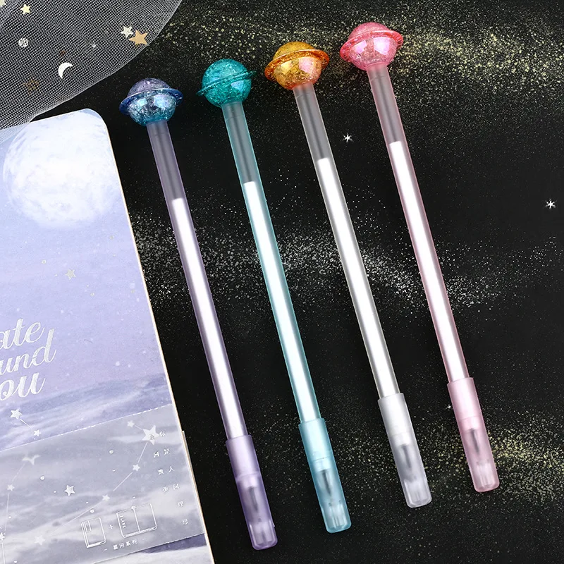 

1Pcs/lot Cute Kawaii Rotating Planet 0.5mm Black Ink Gel Pens Writing Office School Kids Girls Supplies Stationery