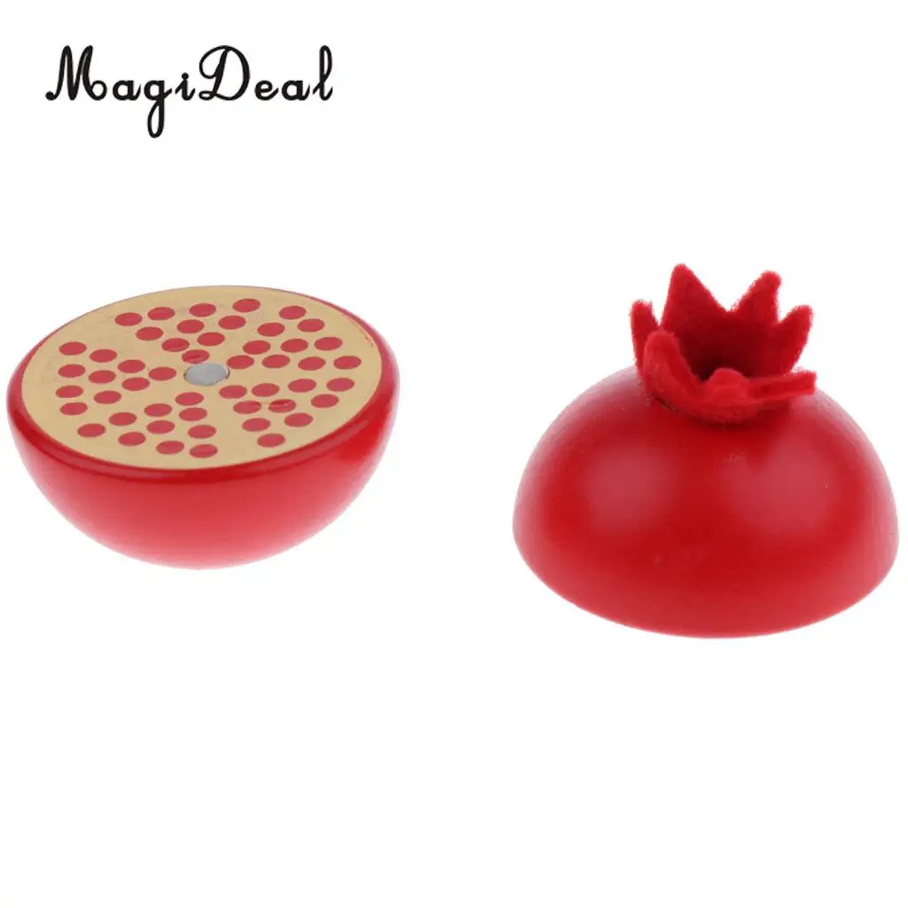 Miniature Simulation Wooden Magnet Connected Fruits Kitchen Food Cutting Kids Children Pretend Play Toy