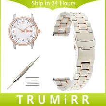 Bracelet En Acier inoxydable 18mm 20mm 22mm pour Seiko Hommes Femmes montre Bande de Sécurité Fermoir Courroie de Poignet Bracelet Noir Or argent