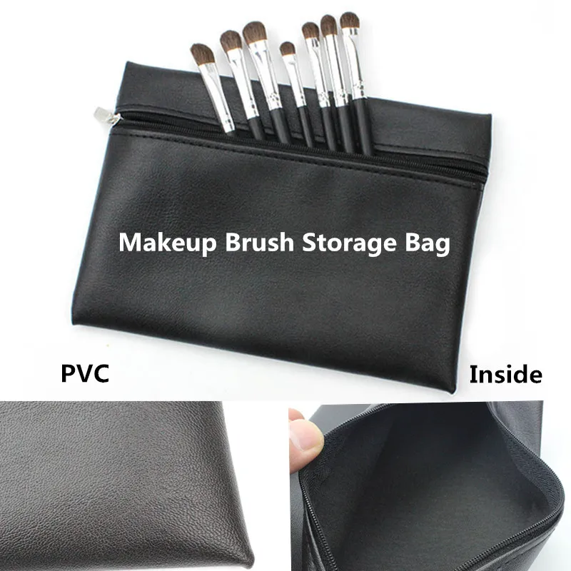 

PVC Makeup Brush Storage Bag Zipper Closure Pouch Beauty Make Up Brush Holder Cosmetics Storage Bag Makeup Tool