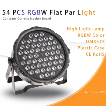 

4pcs/lot New 54pcs rgbw DMX LED Mini Par stage light plastic cheap flat par light for party night club