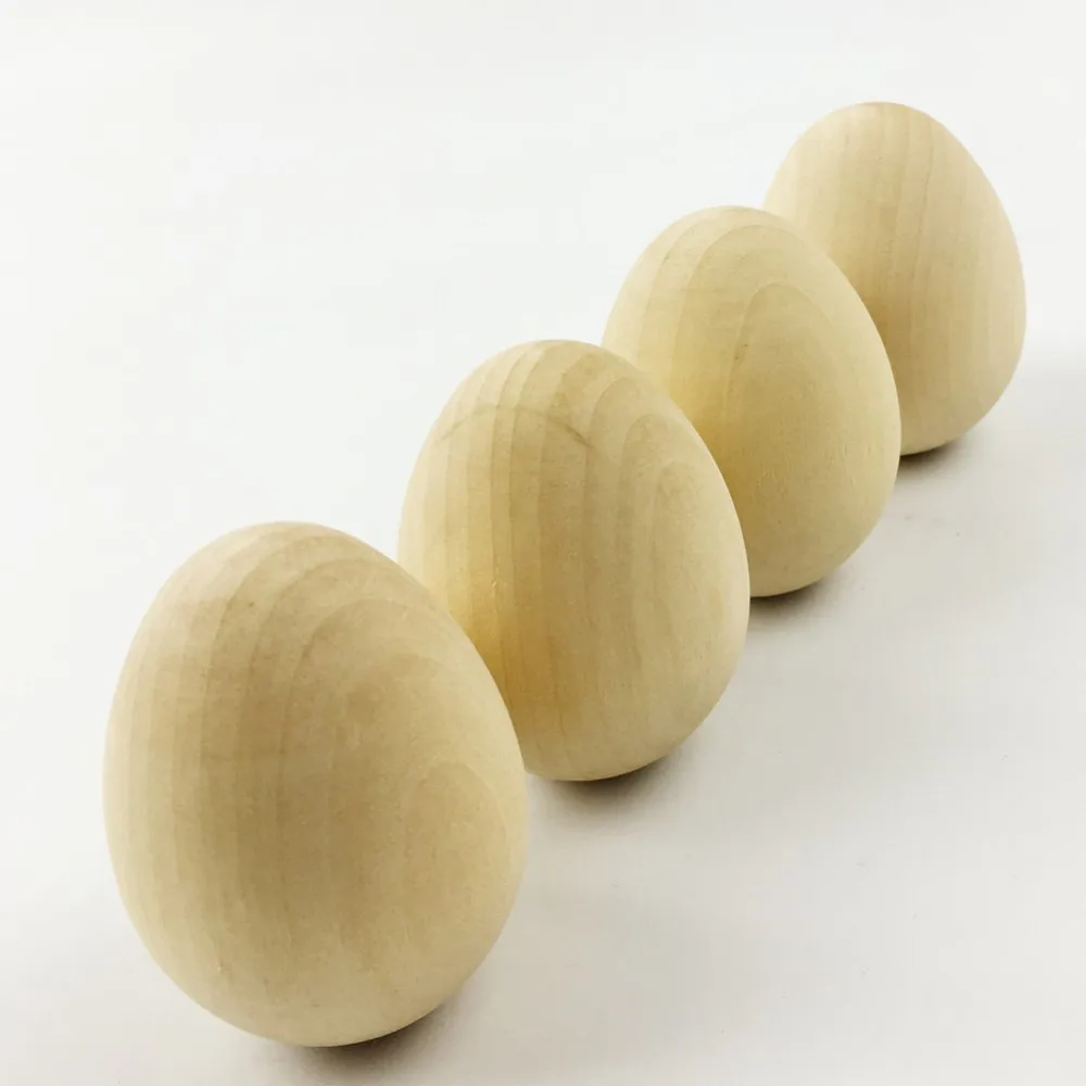 5 см Неокрашенный деревянный без финишной отделки Pullet яйца младенческой развивать игрушки Дерево пасхальное яйцо натуральной формы ручной