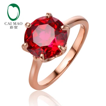 

Caimao 5.95ct 10mm Round Ruby 14K Rose Gold 6Prongs Set Engagement Ring