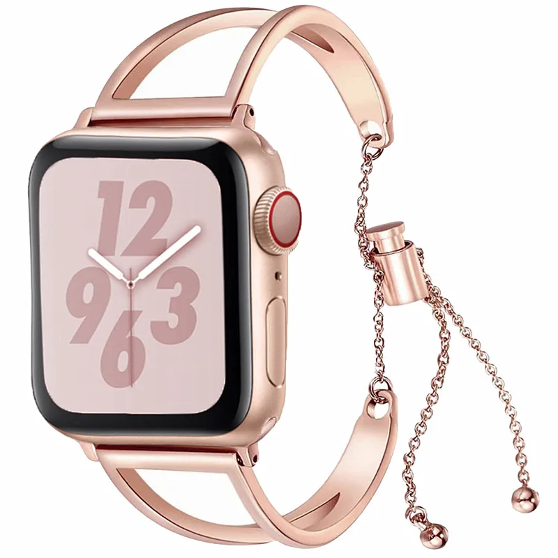 Ремешок для iwatch 38 мм полосы 42 44 40 браслет из розового золота Apple Watch нержавеющая