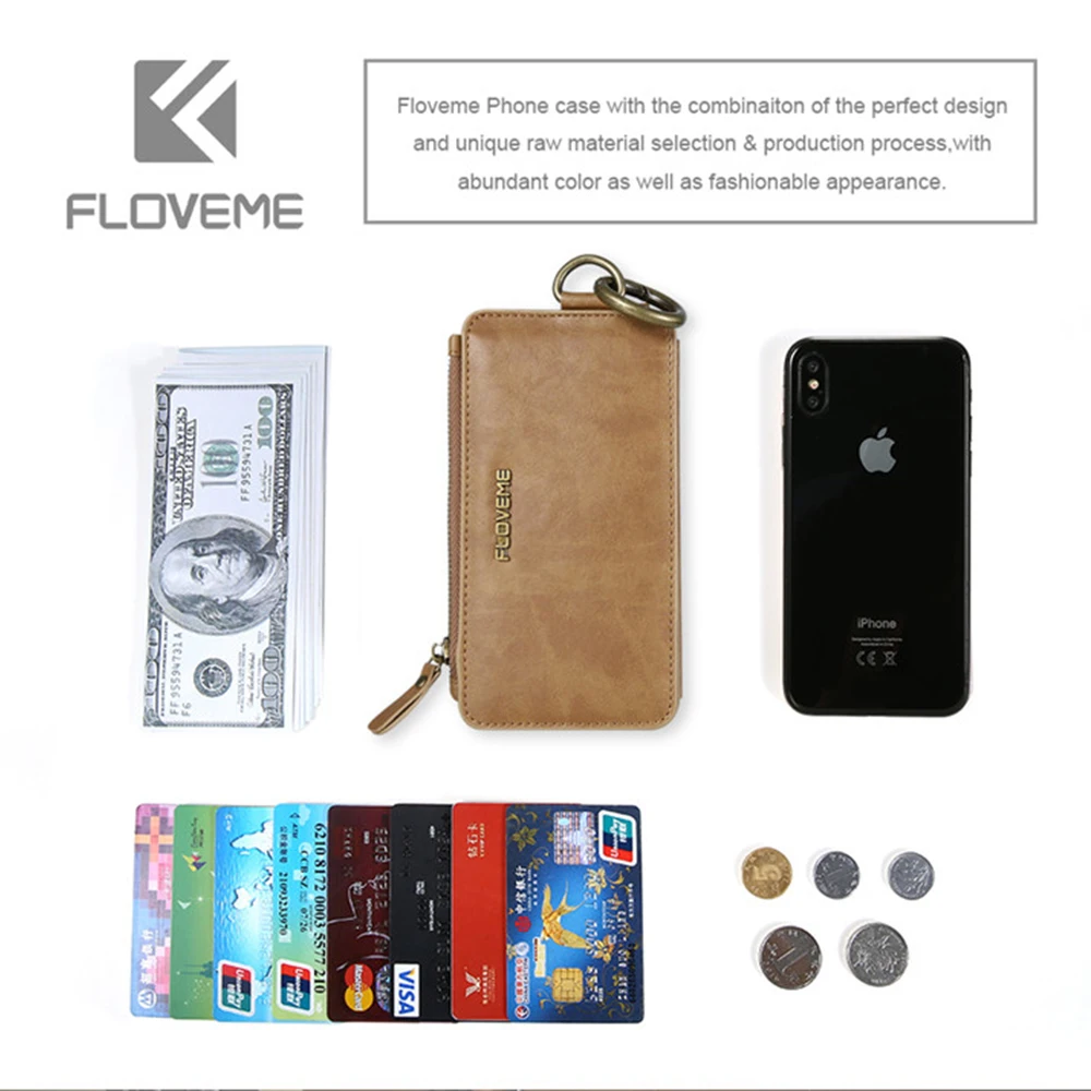 Кожаный чехол кошелек FLOVEME для samsung Galaxy S7 Edge мужской s S8 S9 Note 9 аксессуары