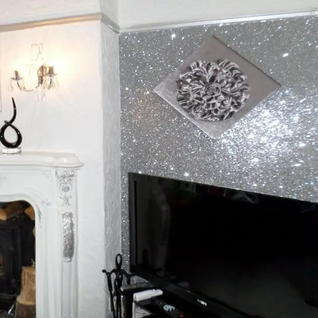 30m Wallpaper Chunky Glitter Grade 3 Bling Wallcovering 30m Wallpaper Chunky Glitter Grade 3 Bling Wallcovering For Home Decor High Quality