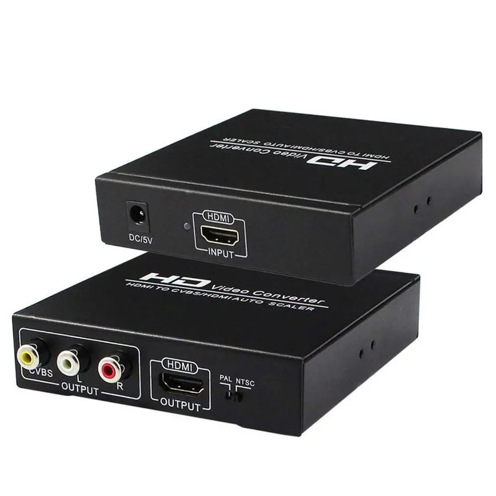 

HDMI to CVBS AV/HDMI Auto Scaler Support NTSC/ PAL TV Format 1080P For STB DVD PS2 PS3 PSP HDMI1.3 HDCP code, 4080i 576i