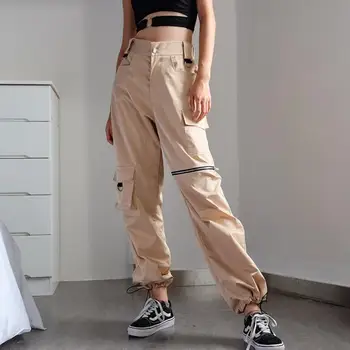 

Summer women's new high waist zipper irregular casual women's hip hop trousers