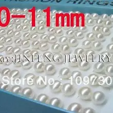 Ry00116 50 Pairs 10-10.5 мм белый жемчуг серьги стержня 925 серебро