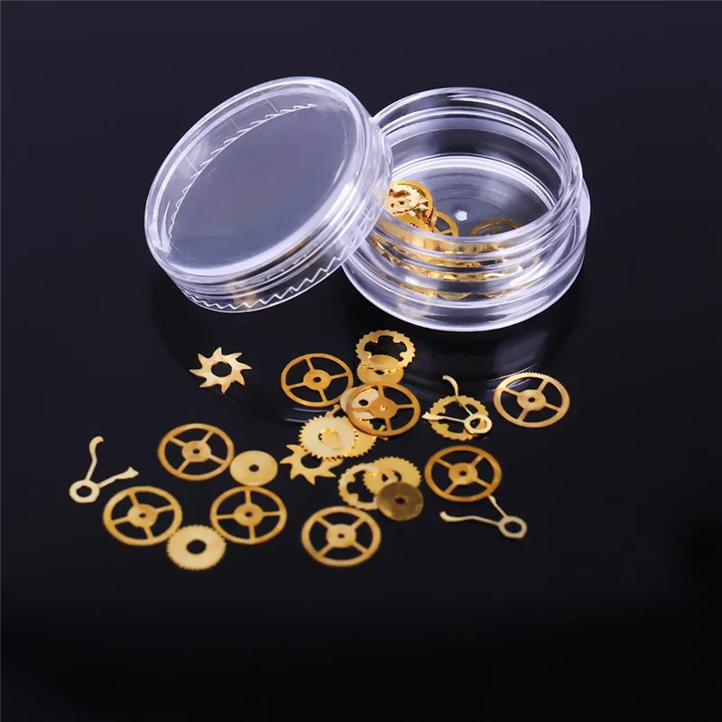 

New 1 Box Steampunk Style Nail Ultra Thin Metal Wheel Gear 3D Nail Art Stickers Steam Punk Nail Art Decorations