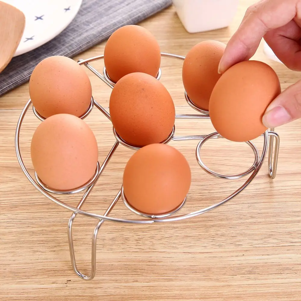 Creative Egg Holder 7 Hole Stainless Steel Egg Steaming Rack Kitchen
