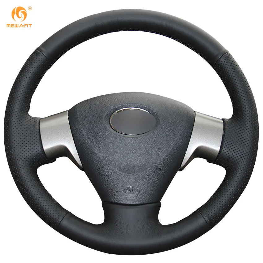 MEWANT Black Artificial Leather Car Steering Wheel Cover for Toyota