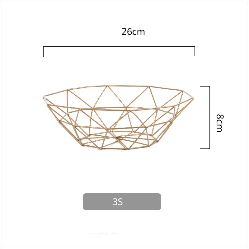 Nordic полые железная корзина для хранения рабочего фрукты и закуски конфеты корзина для хранения в ванной, на кухне Органайзер украшения - Цвет: 3S