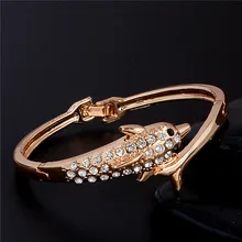 MINHIN,, милый дизайн дельфина, Браслет-манжета для девочек, Новое поступление, повседневные ювелирные изделия, позолоченный браслет