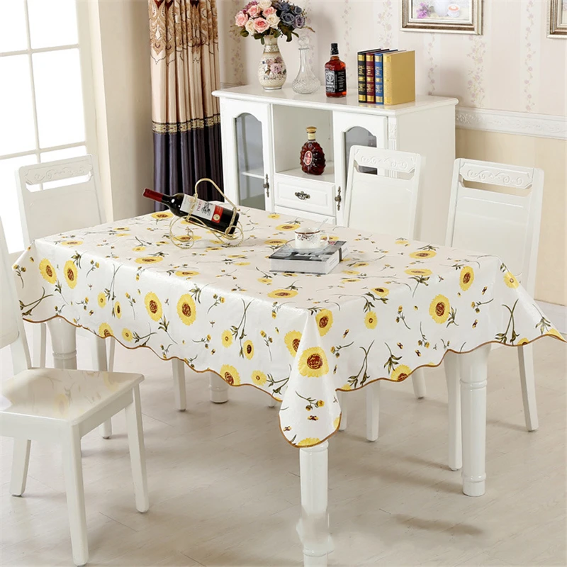  Thickened Plastic Tablecloth Pvc Tablecloth Waterproof Tea Table Cover Oil Cloth Tablecloths Tablec
