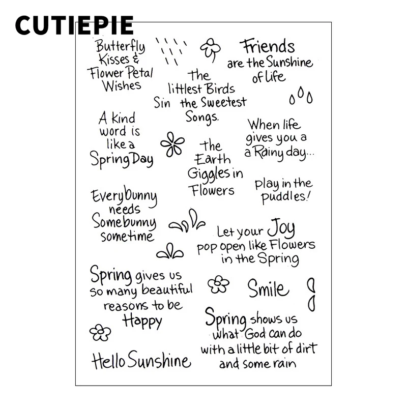 

Hello Sunshine Words Transparent Clear Stamps for Scrapbooking DIY Silicone Seals Photo Album Embossing Folder Paper Template