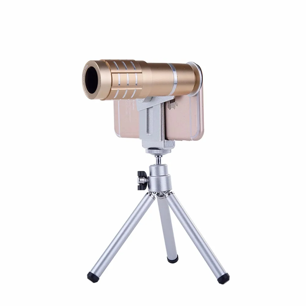 Universal Clip Mobile Phone Lentes 12x Telephoto Zoom Lens Telescope Camera Lenses With Mobile Tripod For iPhone 8 7 6 6s 5 5s Universal Clip Mobile Phone Lentes 12x Telephoto Zoom Lens Telescope Camera Lenses With Mobile Tripod For iPhone 8 7 6 6s 5 5s