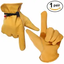 6 пар защитных перчаток износостойкие кожаные Защитные перчатки рабочие для сварки мото драйвер теплые перчатки АРТ No: 1004