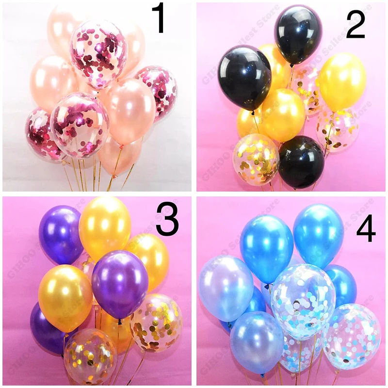 

10pcs 4types Pinky and Gold Party Round Confetti Sprinkle Paper Confetti Balloon Wedding Party Baby Shower Birthday Balloon Toys