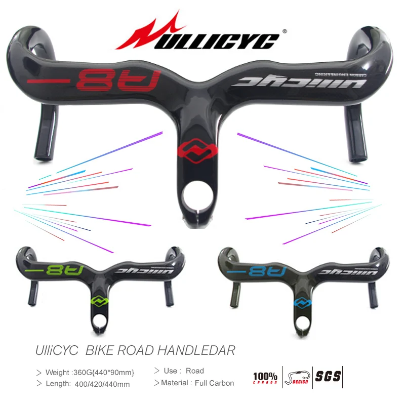 

Black bottom punk Superstrong(Handlebar with stem) Full Carbon Road Bicycle Bent Bar 400/420/440*90/100/110/120mm Free Ship