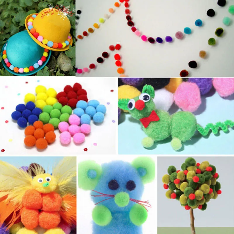 100 шт Ассорти пушистые Помпоны детей DIY ремесла помпоны мяч 10 30 мм|pompom balls|craft pom poms